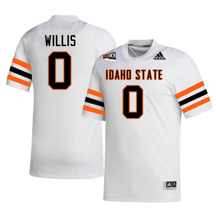 Idaho State Bengals #0 Camron Willis College Football Jerseys,Uniforms Stitched-White